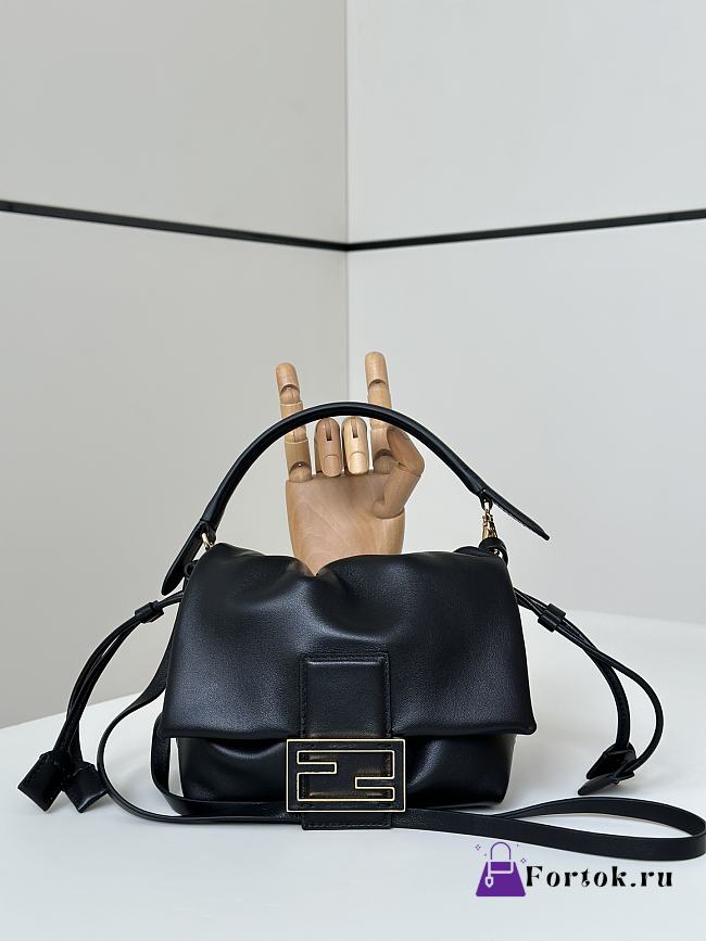 Fortok Fendi Small Mamma Baguette Black 16 x 13 x 10 cm - 1