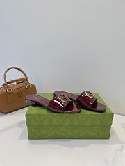 Fortok Gucci Women's Round Interlocking G sandal Rouge - 4