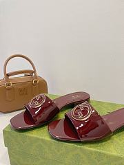 Fortok Gucci Women's Round Interlocking G sandal Rouge - 5