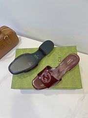 Fortok Gucci Women's Round Interlocking G sandal Rouge - 3