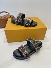 Fortok Louis Vuitton By The Pool Bom Dia Flat Comfort Mule Black - 6