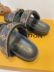 Fortok Louis Vuitton By The Pool Bom Dia Flat Comfort Mule Black - 5