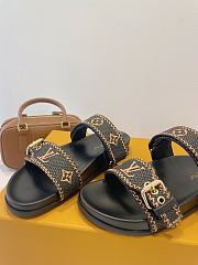 Fortok Louis Vuitton By The Pool Bom Dia Flat Comfort Mule Black - 4