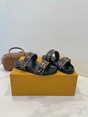 Fortok Louis Vuitton By The Pool Bom Dia Flat Comfort Mule Black - 2