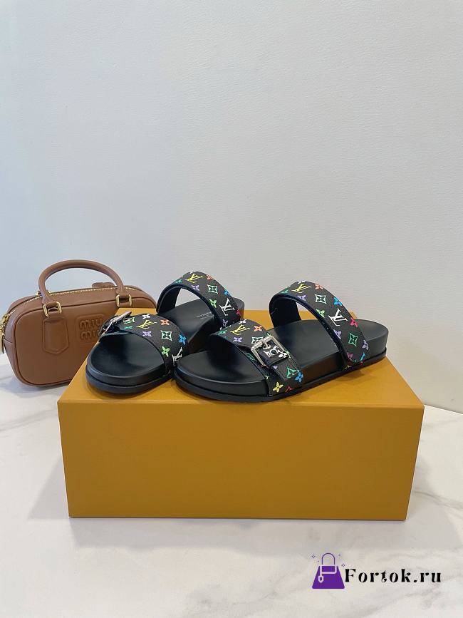 Fortok Louis Vuitton x TM Bom Dia Flat Comfort Mule Black - 1