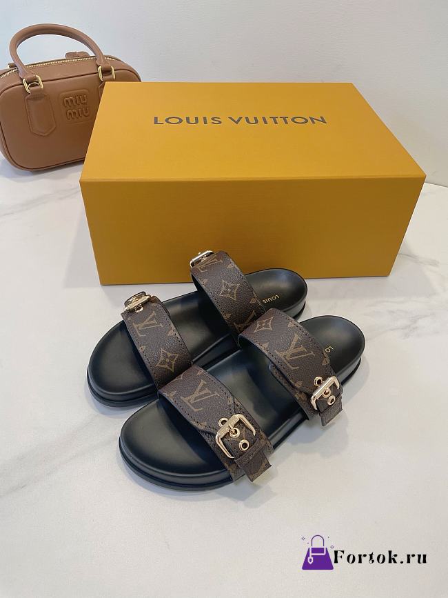 Fortok Louis Vuitton Bom Dia Flat Comfort Mule 1AAW8H - 1