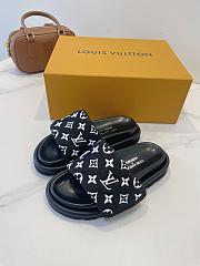 Fortok Louis Vuitton Pool Pillow Flat Comfort Mule Black - 1