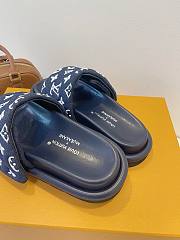 Fortok Louis Vuitton Pool Pillow Flat Comfort Mule Navy Blue - 6