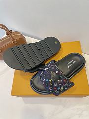 Fortok Louis Vuitton  x TM Pool Pillow Flat Comfort Mule Black 1AGVR7 - 6