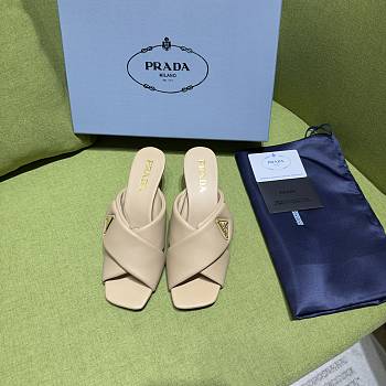 Fortok Prada Women's Beige Leather Mules