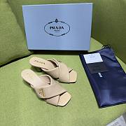 Fortok Prada Women's Beige Leather Mules - 4