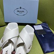 Fortok Prada Women's White Leather Mules - 5