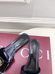 Fortok Gucci Women's Round Interlocking G sandal Black - 3