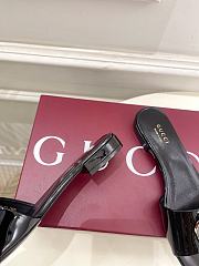 Fortok Gucci Women's Round Interlocking G sandal Black - 4