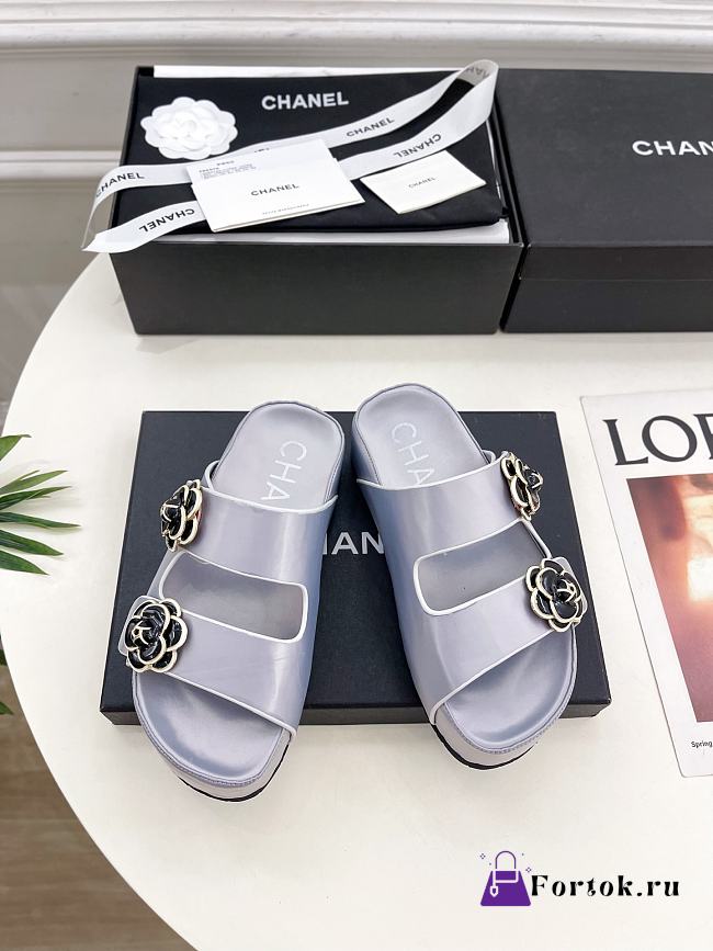 Fortok Chanel Sandals Purple Grey - 1