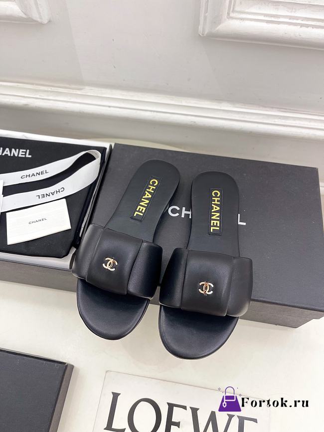 Fortok Chanel Slippers Black - 1