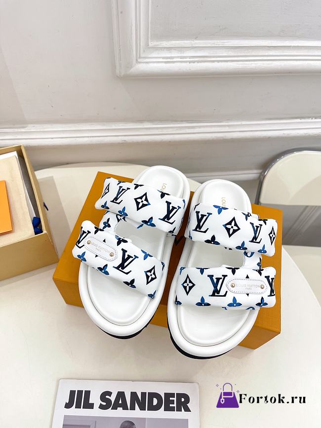 Fortok Louis Vuitton Nautical Pool Pillow Comfort Mule 1AHMKH - 1