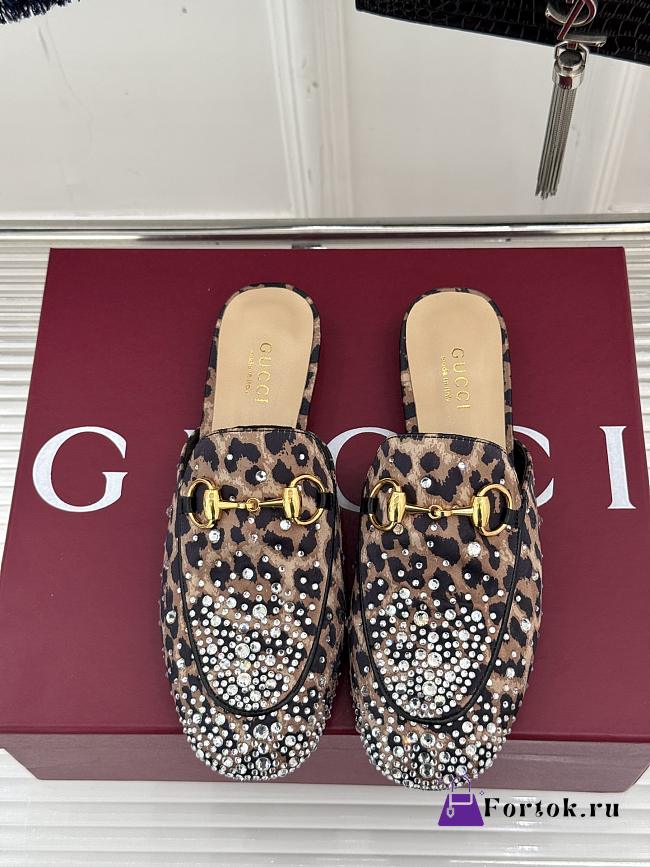 Fortol Gucci Flat Mule Spotted Leather - 1