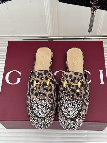 Fortol Gucci Flat Mule Spotted Leather