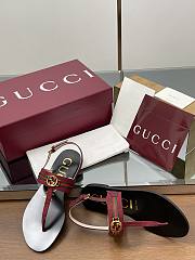 Fortok Gucci Women's Interlocking G Web sandal Gucci Rosso Ancora red - 5