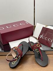 Fortok Gucci Women's Interlocking G Web sandal Gucci Rosso Ancora red - 4