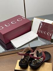 Fortok Gucci Women's Interlocking G Web sandal Gucci Rosso Ancora red - 3