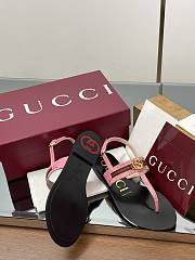 Fortok Gucci Women's Interlocking G Web sandal Gucci Pink - 3