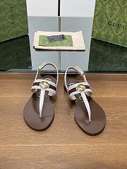 Fortok Gucci Women's Interlocking G Web sandal Ebony and White Original GG canvas - 1