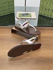 Fortok Gucci Women's Interlocking G Web sandal Ebony and White Original GG canvas - 5