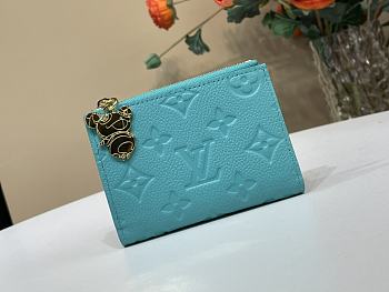 Fortok LV x TM Lisa Wallet Kabira Blue M14089 9 x 11.5 x 1.5 cm