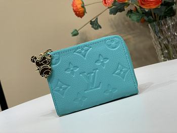 Fortok LV x TM Zippy Coin Purse Kabira Blue 11 x 8.5 x 1.5 cm