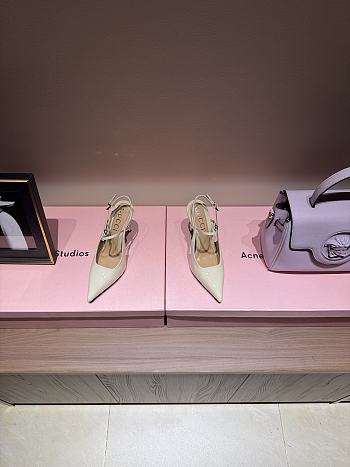 Fortok Gucci Pointed High Heels White 9.5 cm
