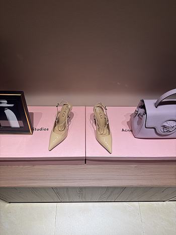 Fortok Gucci Pointed High Heels Beige 9.5 cm