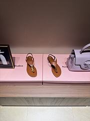 Fortok Saint Laurent YSL Flat Sandals Brown 1cm - 1