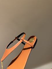 Fortok Saint Laurent YSL Flat Sandals Brown 1cm - 6
