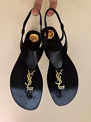 Fortok Saint Laurent YSL Flat Sandals Black  - 5