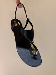 Fortok Saint Laurent YSL Flat Sandals Black  - 4