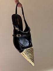 Fortok Celine High-heels golden pointed shoes black  - 4