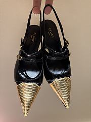 Fortok Celine High-heels golden pointed shoes black  - 2