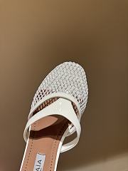 Fortok Alaïa Fishnet Slippers in Mesh & Patent Leather White - 5
