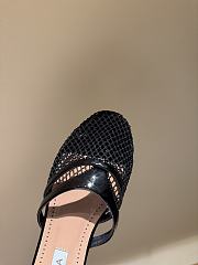 Fortok Alaïa Fishnet Slippers in Mesh & Patent Leather Black - 4