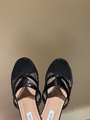 Fortok Alaïa Fishnet Slippers in Mesh & Patent Leather Black - 2