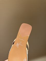 Fortok Alaïa Fishnet Slippers in Mesh & Patent Leather Beige - 6