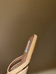 Fortok Alaïa Fishnet Slippers in Mesh & Patent Leather Beige - 3