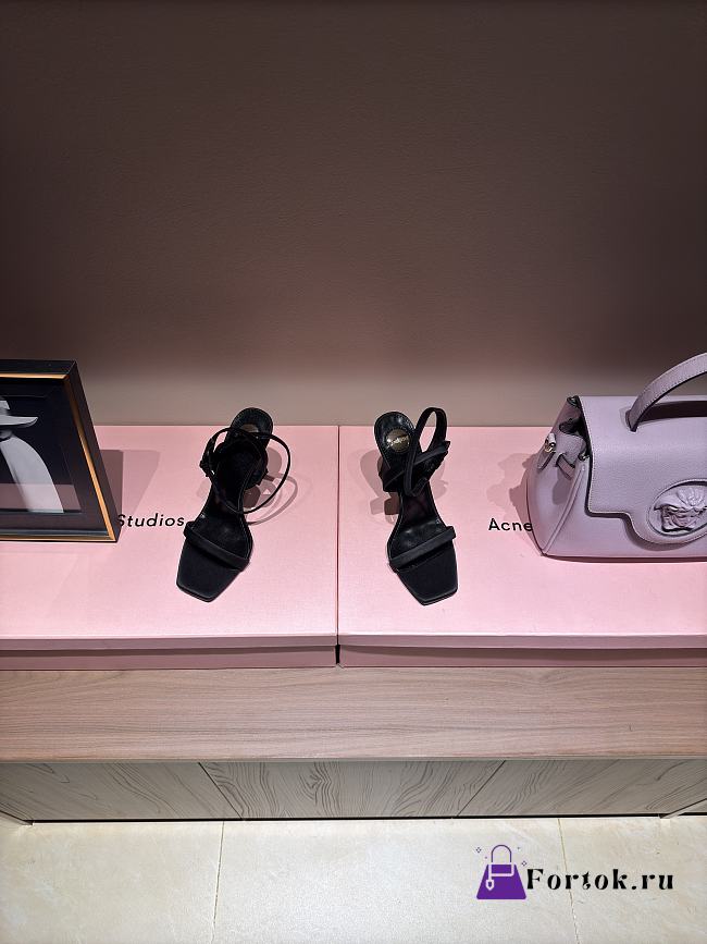 Fortok Saint Laurent Susan Sandals In Smooth Leather Black - 1