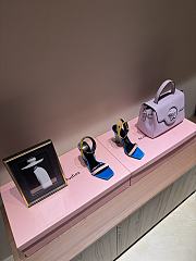 Fortok Saint Laurent Susan Sandals In Smooth Leather Blue - 1