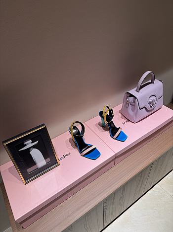 Fortok Saint Laurent Susan Sandals In Smooth Leather Blue