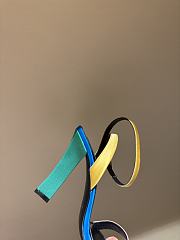 Fortok Saint Laurent Susan Sandals In Smooth Leather Blue - 6