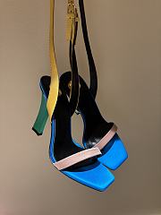 Fortok Saint Laurent Susan Sandals In Smooth Leather Blue - 4