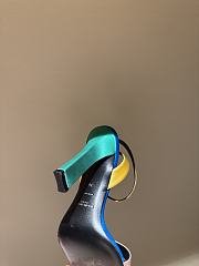 Fortok Saint Laurent Susan Sandals In Smooth Leather Blue - 5